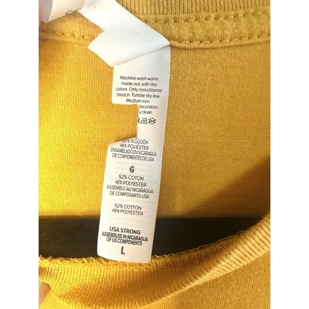 Margarita Bottoms Up T-Shirt L Mustard Yellow Retro Pinup Graphic Bella Canvas - Picture 7 of 7